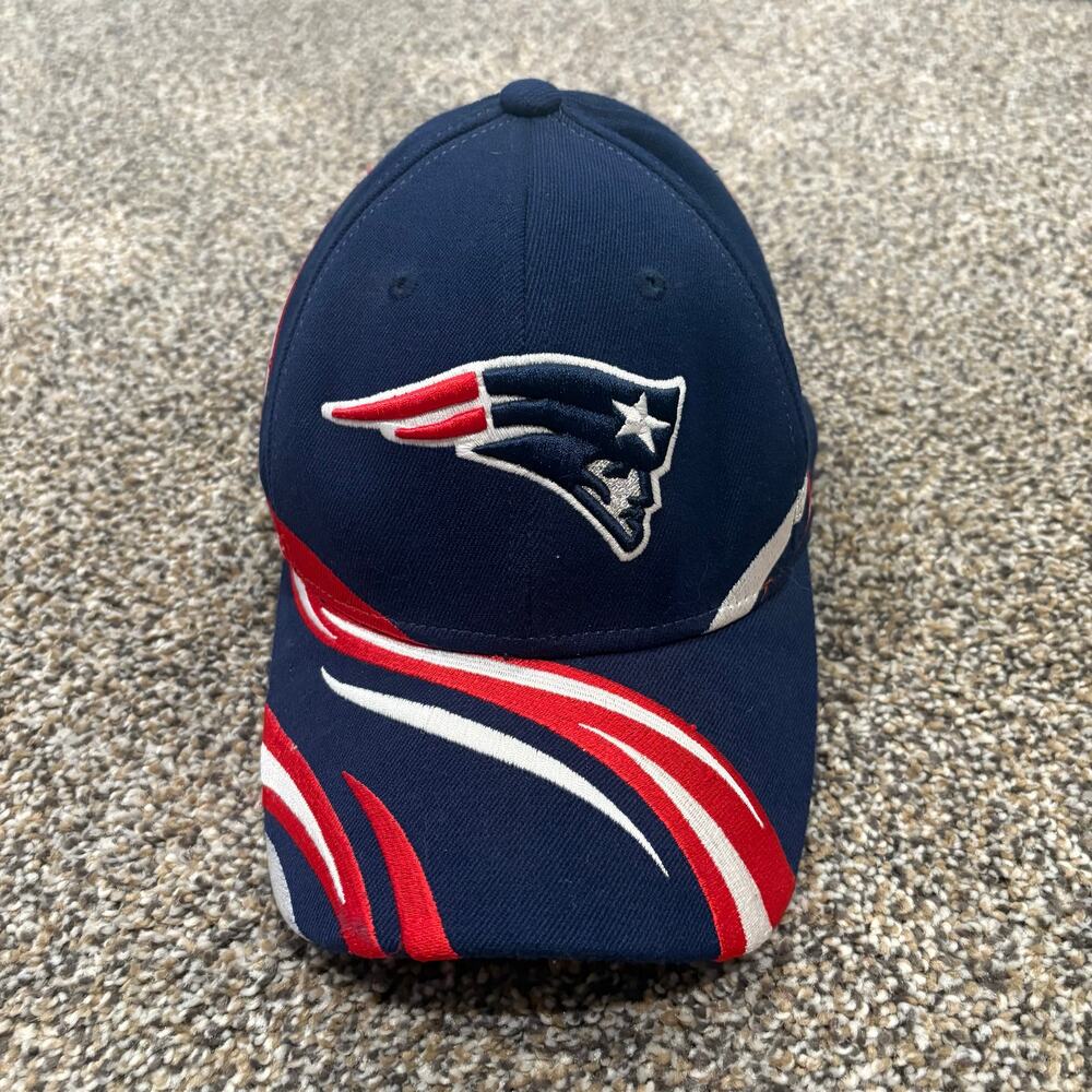 New England Patriots Baseball Hat Navy Red White Swirl Shark NFL Reebok OSFA